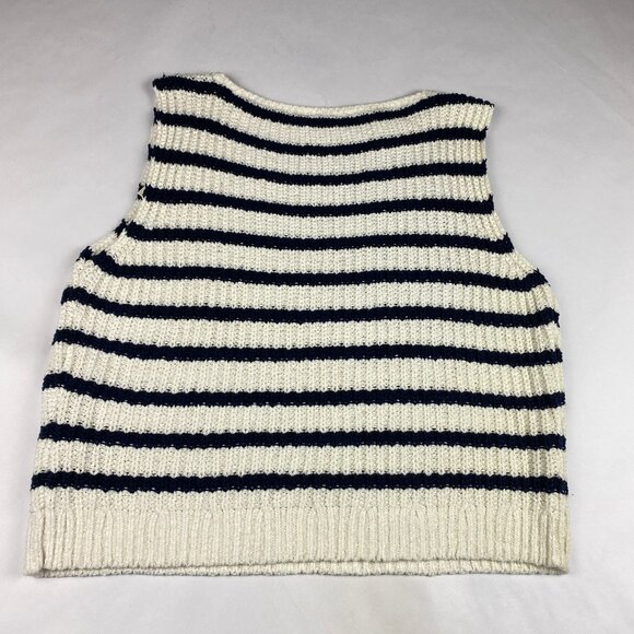NWT Abercrombie & Fitch Sweater Tank Women's Size Large - Blue and Off White - Picture 4 of 13